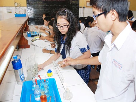 Students working in laboratory